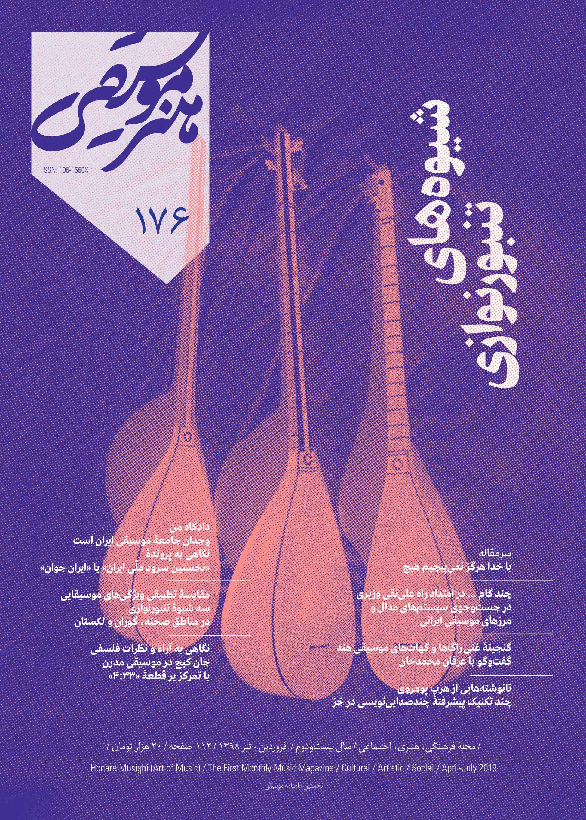 جلد مجله هنر موسیقی شمارۀ ۱۷۶ 